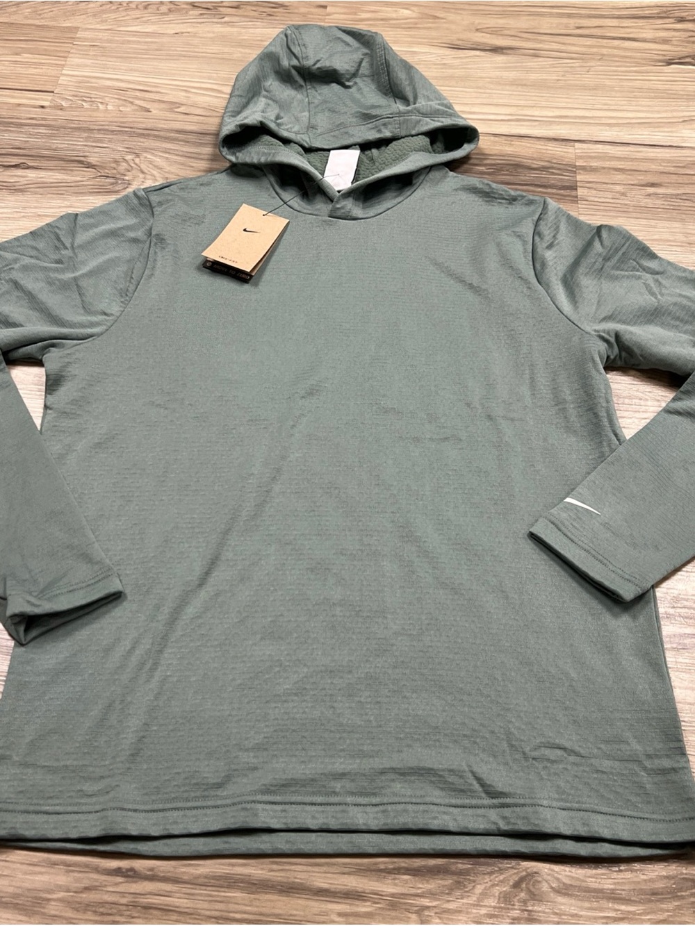Nike Tour Golf Dri-Fit Lightweight Hoodie Clay Green Mens MEDIUM HM5820-364 $115